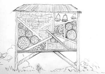 Skizze rechteckiges Insektenhotel