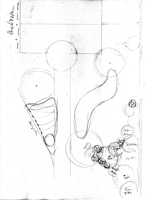 Ideenskizze Sträuche und Bäume